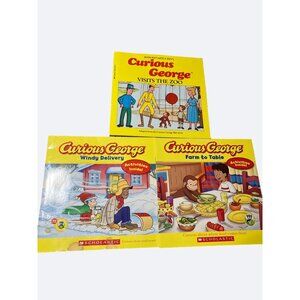 Scholastic Curious George books Bundle of 3 Books